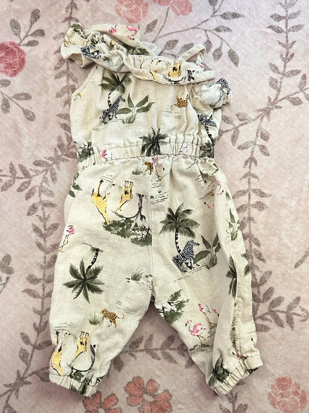 Old Navy Beige Floral Baby Romper